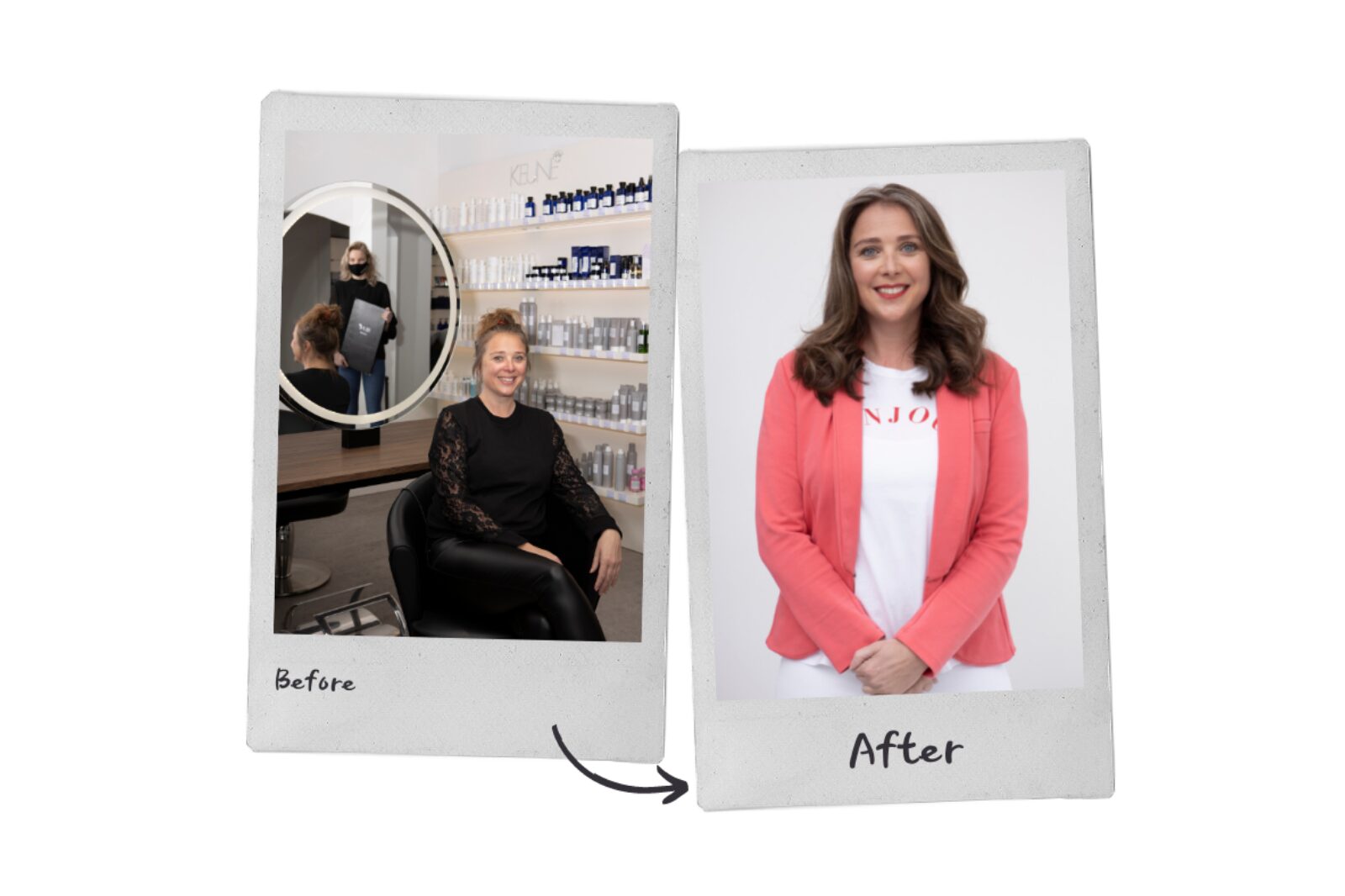 Voor en na: Annemieke, met toner en face framing highlights